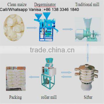 Small scale 5-10tonne per 24hrs maize milling machine