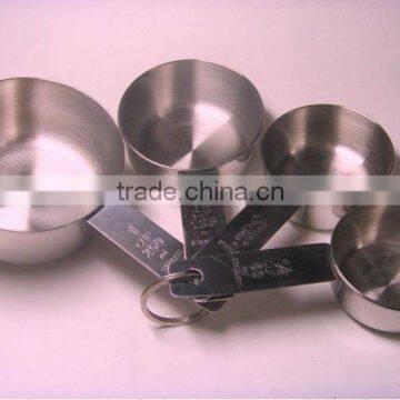 4pcs stainless steel measuring cup set 60ml,80ml,125ml,250ml,measurement cup