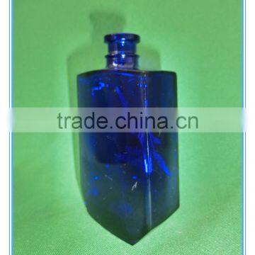 110ml Flat Shaped Cobalt Blue Glass Essential Oil Empty Bottle