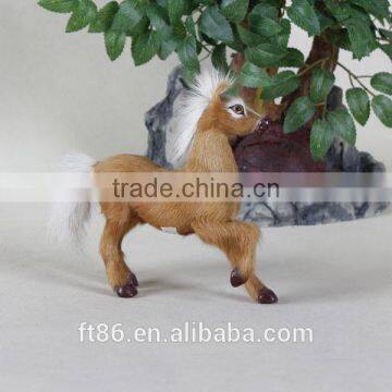 Flocked Forest Animals Lifelike Toy Horses