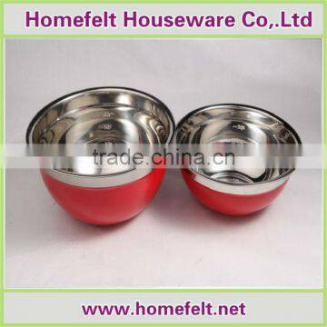 High quality stainless steel mixing bowl with plastic bottom