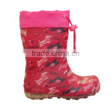 Children Waterproof PVC Rain Boots With Collar