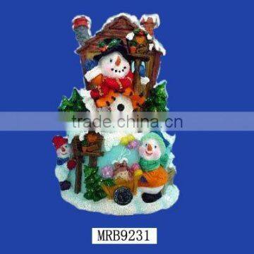 Colorful hotsale polyresin snowman kids christmas present