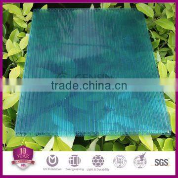Lake-blue Colored Glass Sheets Polycarbonate Honeycomb Hollow Roofing photo-4