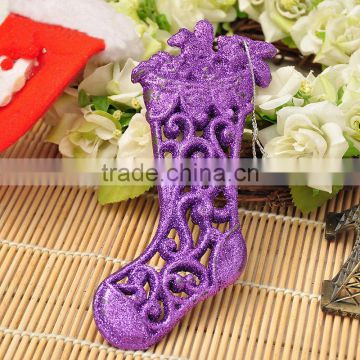 Home decoration colorful hollow shoe pendant small christmas ornaments