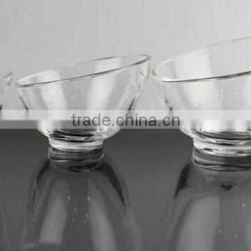 400ml Slope Shape Glass Bowl Salad Glass Bowl Unique Shape Fruit Bowl photo-5