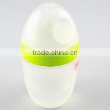 Eco-friendly Food Grade Silicone Baby Bottle with Dispensing Spoon&Plastic Storage Cap