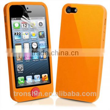 Light Orange Full Protective Soft Silicon Cell Phone Back Cover for iPhone5S