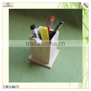 Fashion Office Desk Storaging Decorating Paulownia Wooden Pen Holder photo-5