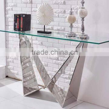 Hot Design Clear Glass Stainless Steel Side Table photo-2