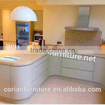 New Design PMMA Solid Surface +solid Wood Built Kitchen Cabinets