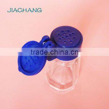 Tiny Vial Glass Table Condiment Holder With Plastic Hole Dispenser Lid photo-4