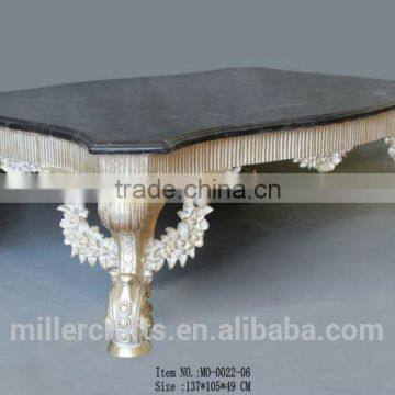 Champagne Color Coffee Table With Marble Top,French Furniture photo-2