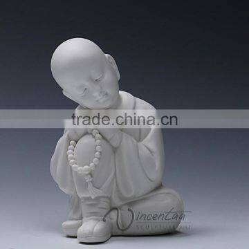 Modern Garden Decor White Marble Baby Buddha Statue photo-4