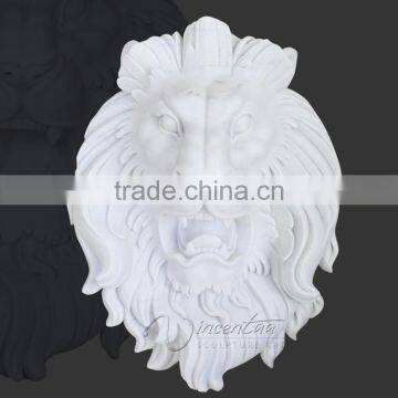 outdoor decoration stone carving white marble lion heads for china supplier