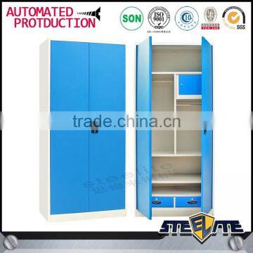 2 Door Cheap Bedroom Steel Metal Almirah Wardrobe Clothes Closet With Doors photo-6