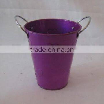 Purple fixed two sides handle matte tray/flowerpot