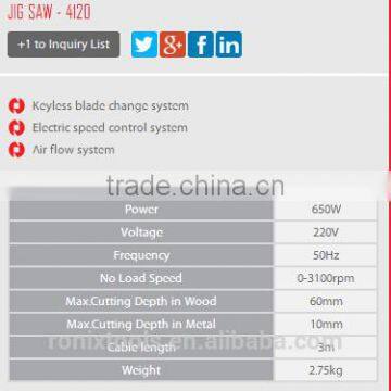 RONIX POWER TOOLS NEW JIG SAW 650W MODEL 4120 photo-2