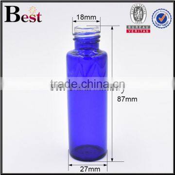 Wholesale Best Selling Cosmetic Packaging Golden Aluminum Spray Bottle Perfume Blue Glass Perfume Bottle 30ml China Manufacture photo-4