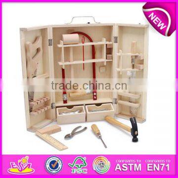 Hot Sale Preschool Toy Wooden Kids Tool Box Best Design Intelligent Diy Wooden Kids Tool Box W03D018 photo-5