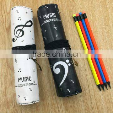 High Quality Top Sale Roll up Round Pencil Case for Students for Office Stationery