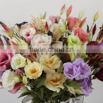 high quality homeware decorative artificial flower making silk flower lisianthus