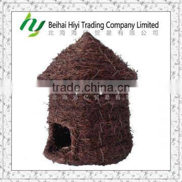 Round hanging natural handmade eco-friendly wild bird house nest feeder made by silk rattan