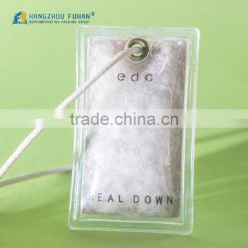 Customized Printing Seamless Down Feather Jacket Hang Tag