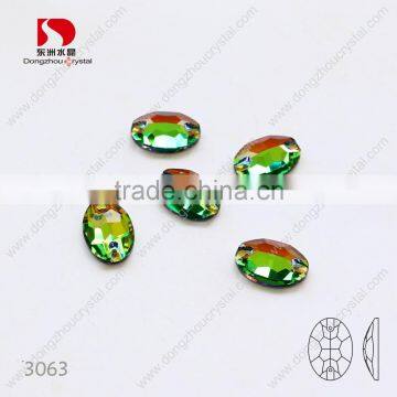Dongzhou 001VM Color Oval k5 Crystal Sew on Stones With Two Holes photo-2