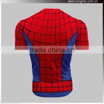 Latest Polyester Spandex Spiderman Compression Shirts