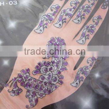 HAND Tattoo Sticker BINDI HENNA Glitter STICKER photo-3