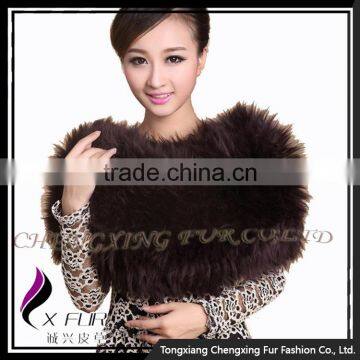 CX-B-125B Hand Knitted Warm and Cheap Sheep Fur Snood Shawl photo-5