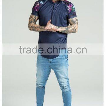2016 Fashion Design Mens Baseball Jersey With Sublimation Printed Sleeves 100% Polyester Curved Hem 1/4 Zipper Baseball T Shirt photo-2