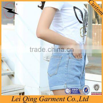 2017 Plus Size XL Ladies Summer Hot High Waist Jean Shorts for Women photo-5
