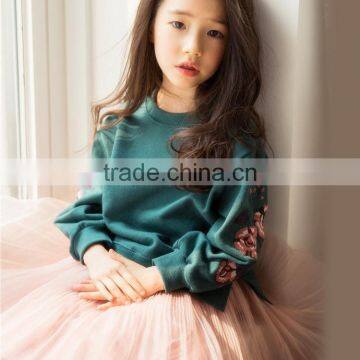 2-8 Years 2017 New Wholesale Autumn Cotton Full Sleeves Embroidery Flowers Girls Kids Coats (pick Size Color) photo-3