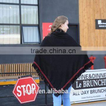 Women Plaid Tartan Scarf Fall Winter 2015 New Tassels Button Down Faux Cashmere Shawl Poncho Cape Wrap Warm Pashmina photo-6