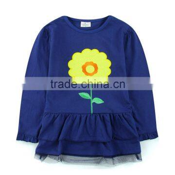 Wholesale Beautiful Baby and Girls Latest Design T Shirt With Ruffle Custom Design Kids Garment