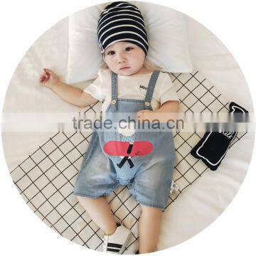 S17058A Newborn Suspender Jeans Toddler Baby Shorts Infant Overalls photo-2