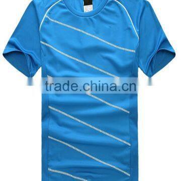 100% Polyester White Wholesale Striped Men Blank t Shirt photo-4