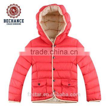 high quality ultralight hooded girl's designer nylon taffeta winter down jacket