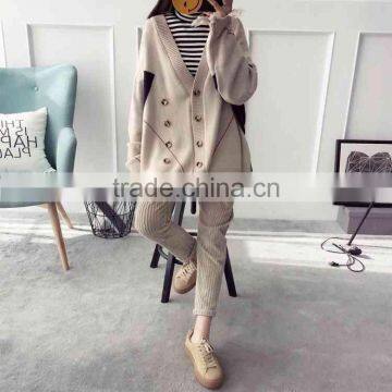 2017 New Spring Korean Sweater Cardigan Long Loose Double-breasted Tassels Knit Sweater photo-2