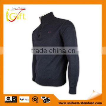 ISO9001/BSCI Manufature thick blank zipper 100% wool sweaters