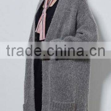 2017 High Quality Winter Acrylic Chenille Heavy Side Pockets Cardigan Sweaters for Women photo-2