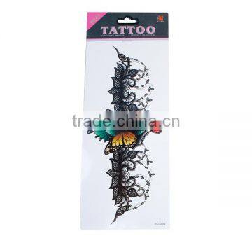 Paper Removable Waterproof Sternum Tattoo Sticker Body Art Multicolor Leaf Pattern Butterfly Animal Temporary Sex Tattoo