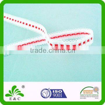 Picot border knitted color elastic band for underwear