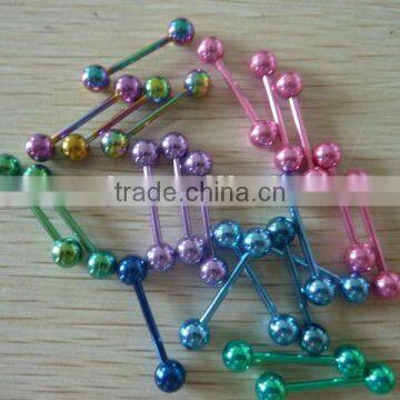 Anodized Tongue Barbell Ring