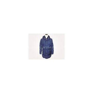 Warm Mens Padded Winter Jackets , Double Zipper Long Wind Coat