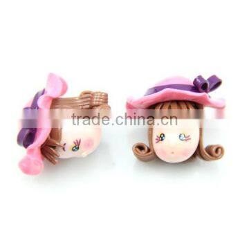 Pink Bucket Hat Cute Girl Doll Polymer Clay Micropore Bead For Jewelry Making