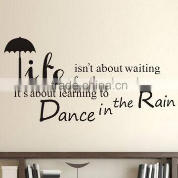 Life Isn't About Waiting For The Storm To Pass Wall Art Sticker Quote Bedroom