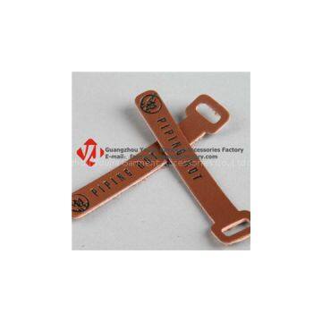 Factory Embossed Logo Leather Zipper Pull